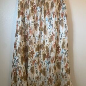 Gilli Floral Maxi Skirt in Cream and Brown